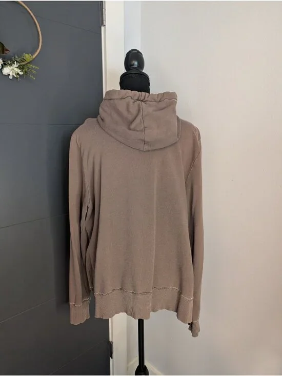 y2k Old Navy Brown 100% Cotton Full-Zip Hoodie - XXL - Picture 4 of 7